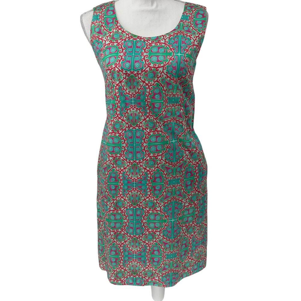 Kaeli Smith Colorful Medallion Print Sleeveless Sheath Dress Sz 4